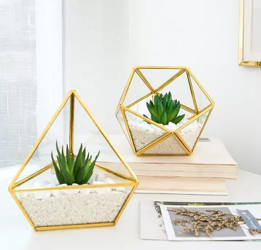 Mkono Glass Geometric Air Plant Holder