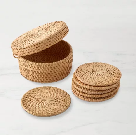 Handwoven Rattan Coasters