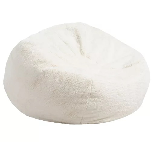 Ivory patterned bean bag chair