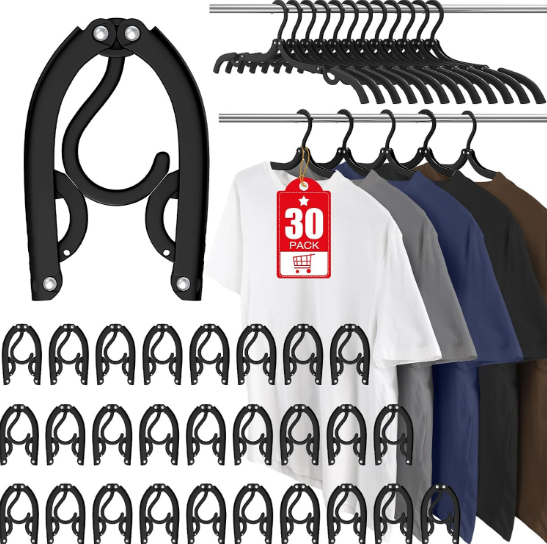 30 Pieces of Foldable, Portable Travel Hangers