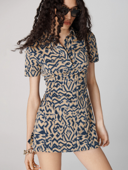 Sporty and flirty Rachel mini dress in soft cotton silk jersey.