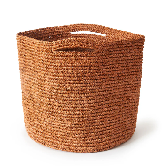 Handwoven fique basket with handles, Kassatex La Casa Nesting Basket.