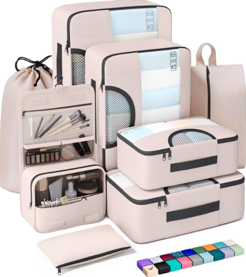 Veken 8-Set Packing Cubes with Toiletry Bag 
