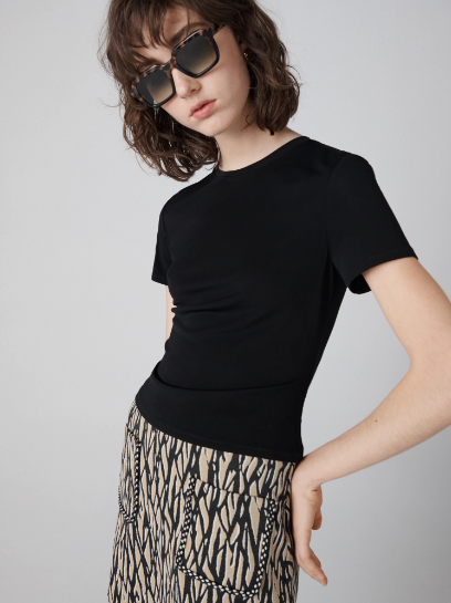 Perfect T-shirt in smooth matte jersey fabric.