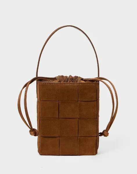 Laith Cacao Woven Bucket Bag